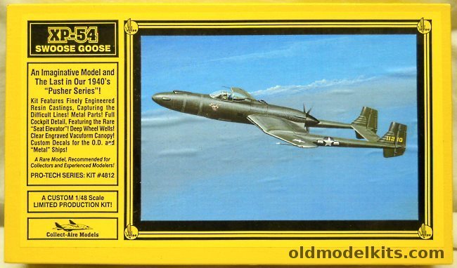 Collect-Aire 1/48 Vultee XP-54 Swoose Goose, 4812 plastic model kit